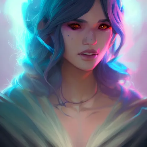 Image similar to a portrait of a beautiful sorceress, art by lois van baarle and loish and ross tran and rossdraws and sam yang and samdoesarts and artgerm, digital art, highly detailed, intricate, sharp focus, Trending on Artstation HQ, deviantart, unreal engine 5, 4K UHD image