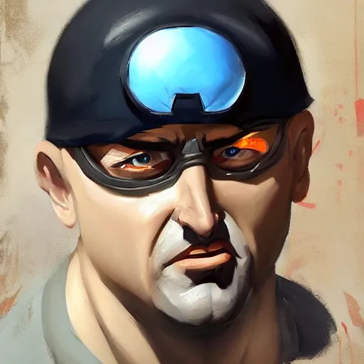 Prompt: greg manchess portrait painting of gru as overwatch character, medium shot, asymmetrical, profile picture, organic painting, sunny day, matte painting, bold shapes, hard edges, street art, trending on artstation, by huang guangjian and gil elvgren and sachin teng