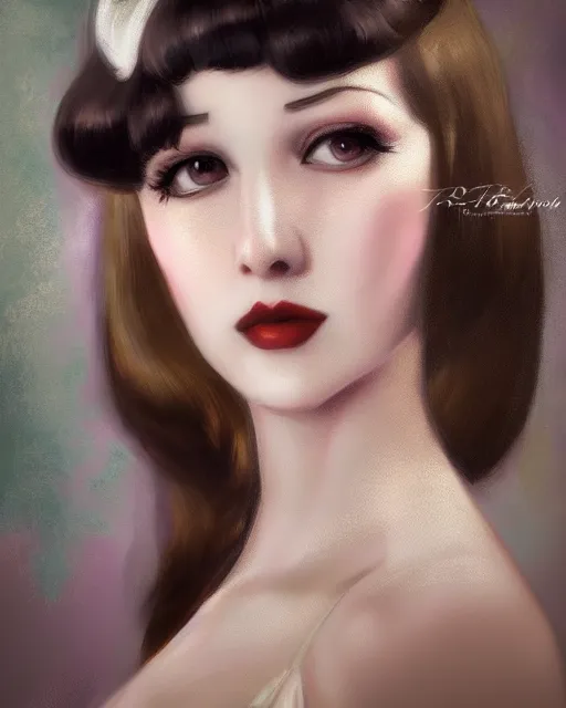 Image similar to artgerm and wlop portrait digital realist painting of a 1 9 2 0 s beautiful woman at a party in a mansion, mansion interior in the background, unreal engine, hyper realism, realistic shading, cinematic composition, realistic render, octane render, detailed textures, photorealistic, ultrawide shot, 3 5 mm film