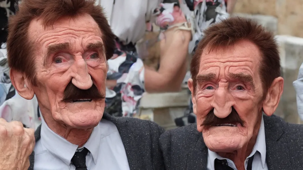 Prompt: Barry Chuckle having a deep realisation about the nature of time