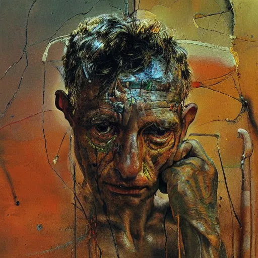 Image similar to high quality high detail painting by lucian freud and beksinski, hd, boxer