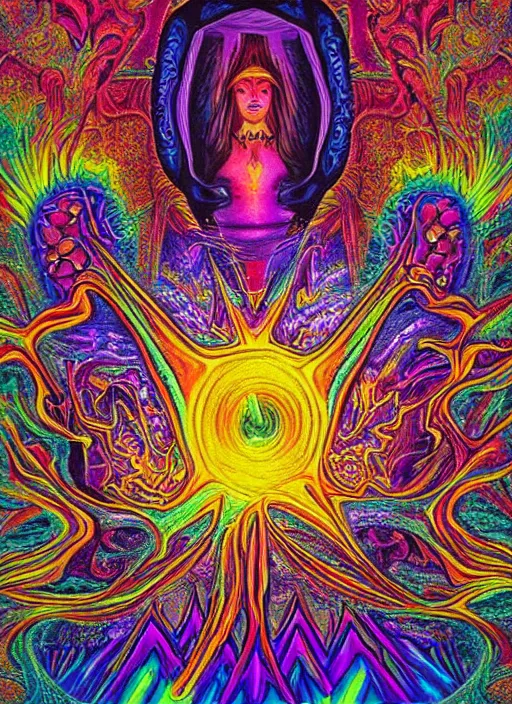 Image similar to dmt powder, psychedelic art, vision quest