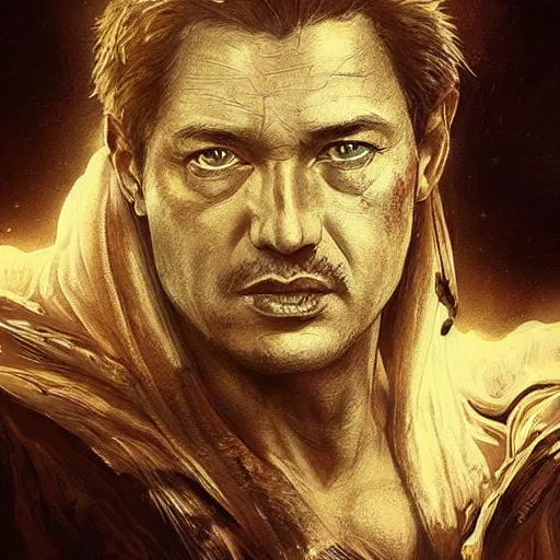 Prompt: “Explorer who looks like Brendan Fraser, similar to Indiana Jones, face of an Oni monster, D&D, fantasy, intricate, cinematic lighting, highly detailed, digital painting, artstation, concept art, smooth, sharp focus, illustration, art by Artgerm and Greg Rutkowski and Alphonse Mucha”