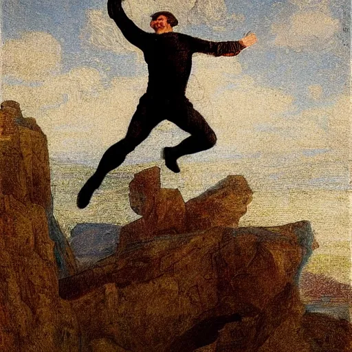 Image similar to man jumping by Leonardo