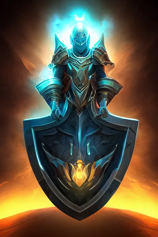 Image similar to shield fantasy epic legends game icon stylized digital illustration radiating a glowing aura global illumination ray tracing hdr fanart arstation by ian pesty and katarzyna da „ bek - chmiel