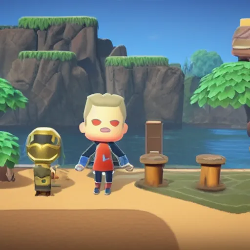 Prompt: Film still of Thor, from Animal Crossing: New Horizons (2020 video game)