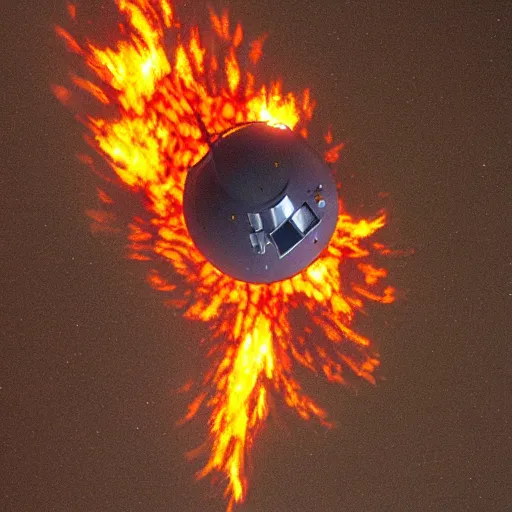 Image similar to satellite on fire in space