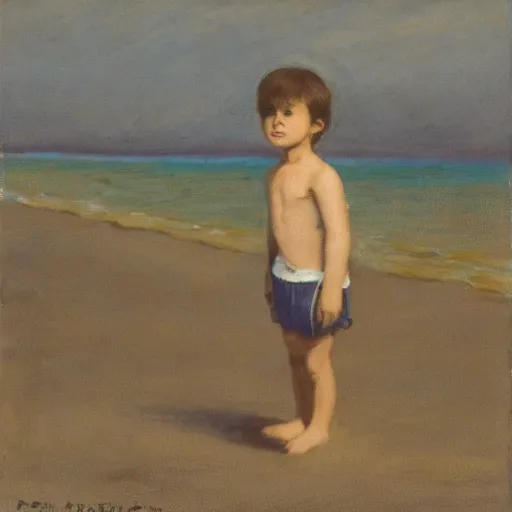 Image similar to a boy at the beach