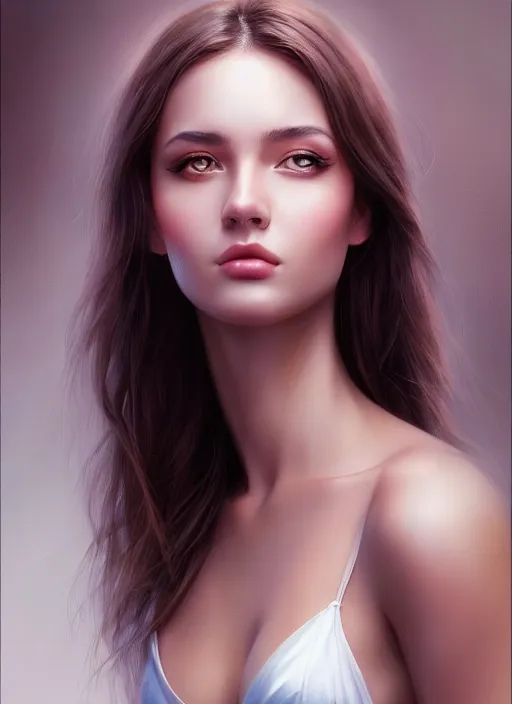 Image similar to photo of a gorgeous young woman in the style of stefan kostic, realistic, sharp focus, 8k high definition, insanely detailed, intricate, elegant, art by stanley lau and artgerm