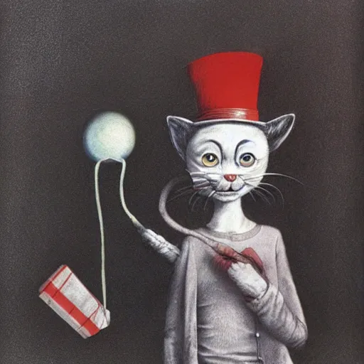 Prompt: Cat in the Hat, by Stephen Gammell