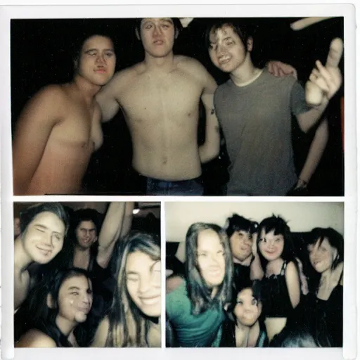 Image similar to polaroids from a college party in 2 0 0 2