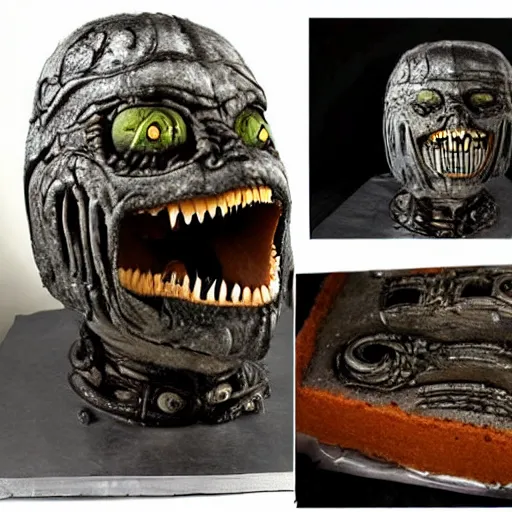 Prompt: cake made by H. R. Giger