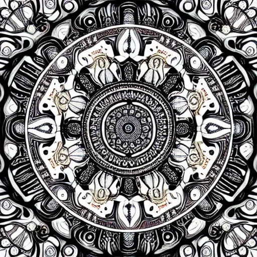 Image similar to ornate psychedelic mandala pattern, intricate detail, complex, high detail