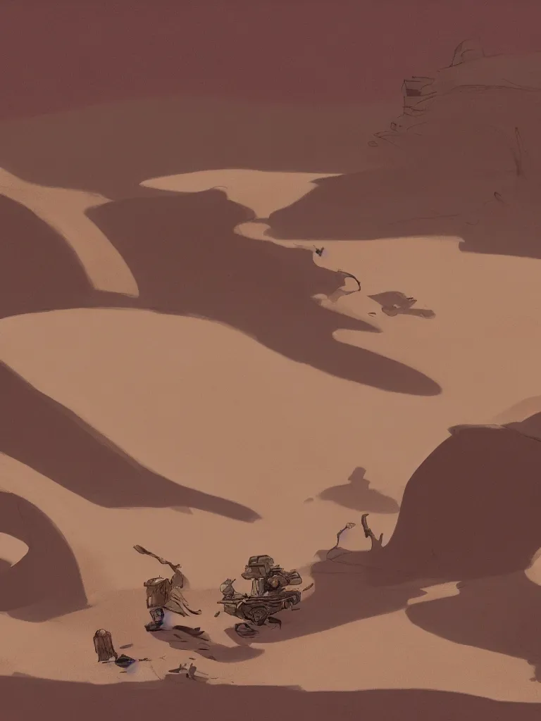 Image similar to desert by disney concept artists, blunt borders, rule of thirds