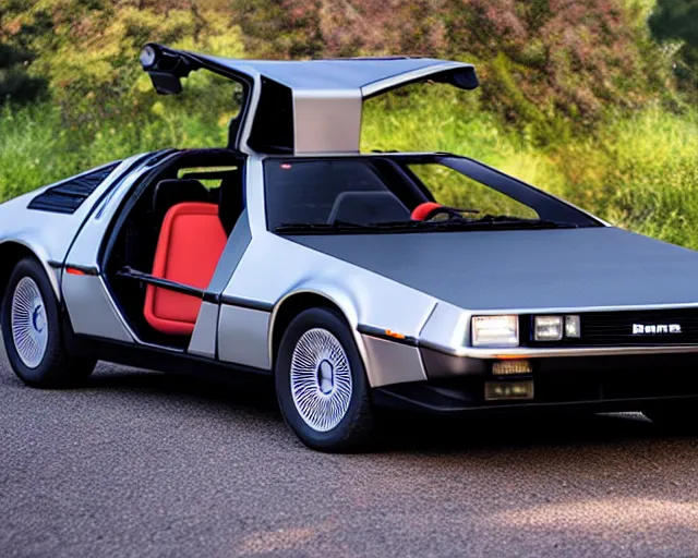 Image similar to new prototype delorean, dslr