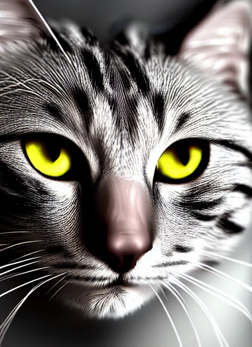 Prompt: 8 k uhd a silver fractal cat