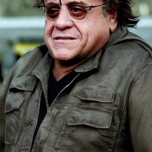 Image similar to danny devito as solid snake from metal gear solid