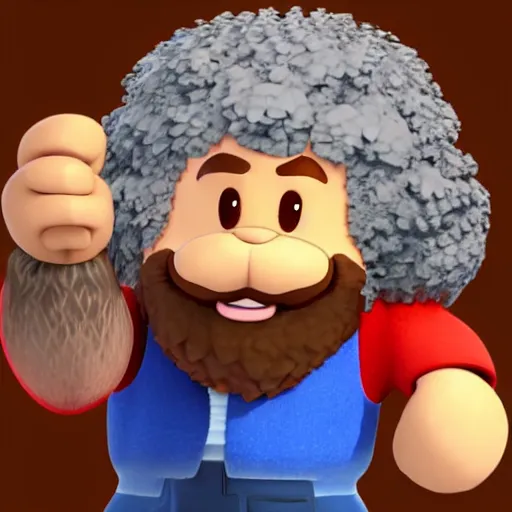 Image similar to 3d render of Bob Ross as a Super Smash bros ultimate character