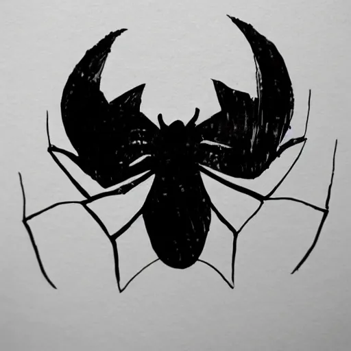 Image similar to spiderman ink blot, made out of ink