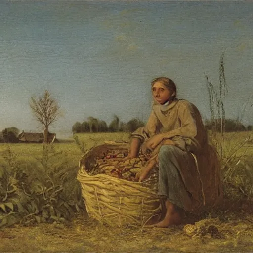 Image similar to pepe the from among the gleaners by jean francios millet