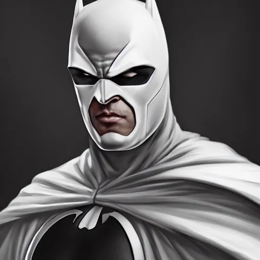 Image similar to characters portrait of MoonKnight mixed with Batman by ArtGerm and Tom Bagshaw, merged character, Full Body, 4k, highly detailed, cinematic lighting