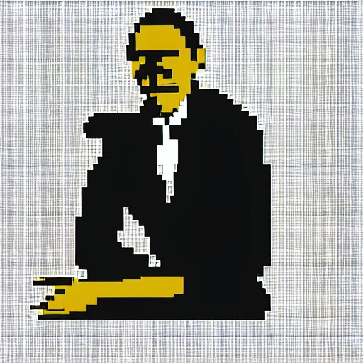 Image similar to Obama pixel art