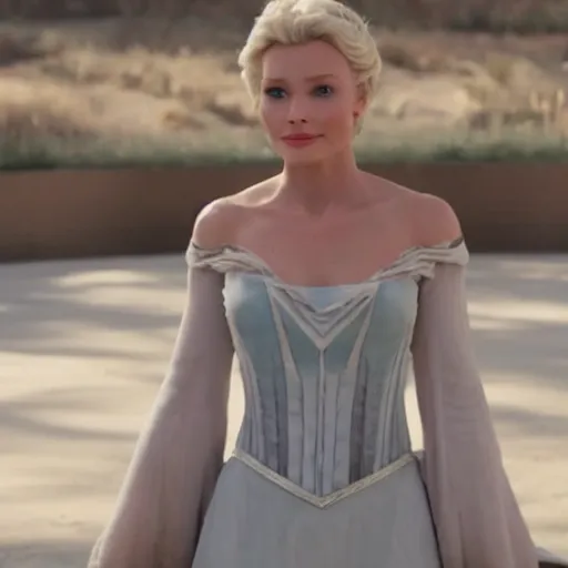 Prompt: Elsa as a host in Westworld