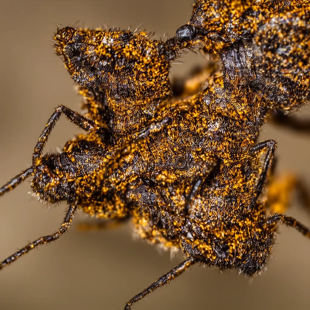 Prompt: macro photo of weird strange dangerous insect XF IQ4, 150MP, 50mm, F/1.4, ISO 200, 1/160s, natural light, Adobe Photoshop, Adobe Lightroom 4k UHD, HDR