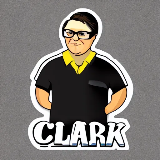 Image similar to clark duke hybrid, vector, svg sticker art