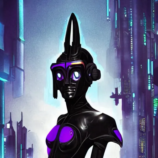 Image similar to cyberpunk anubis female