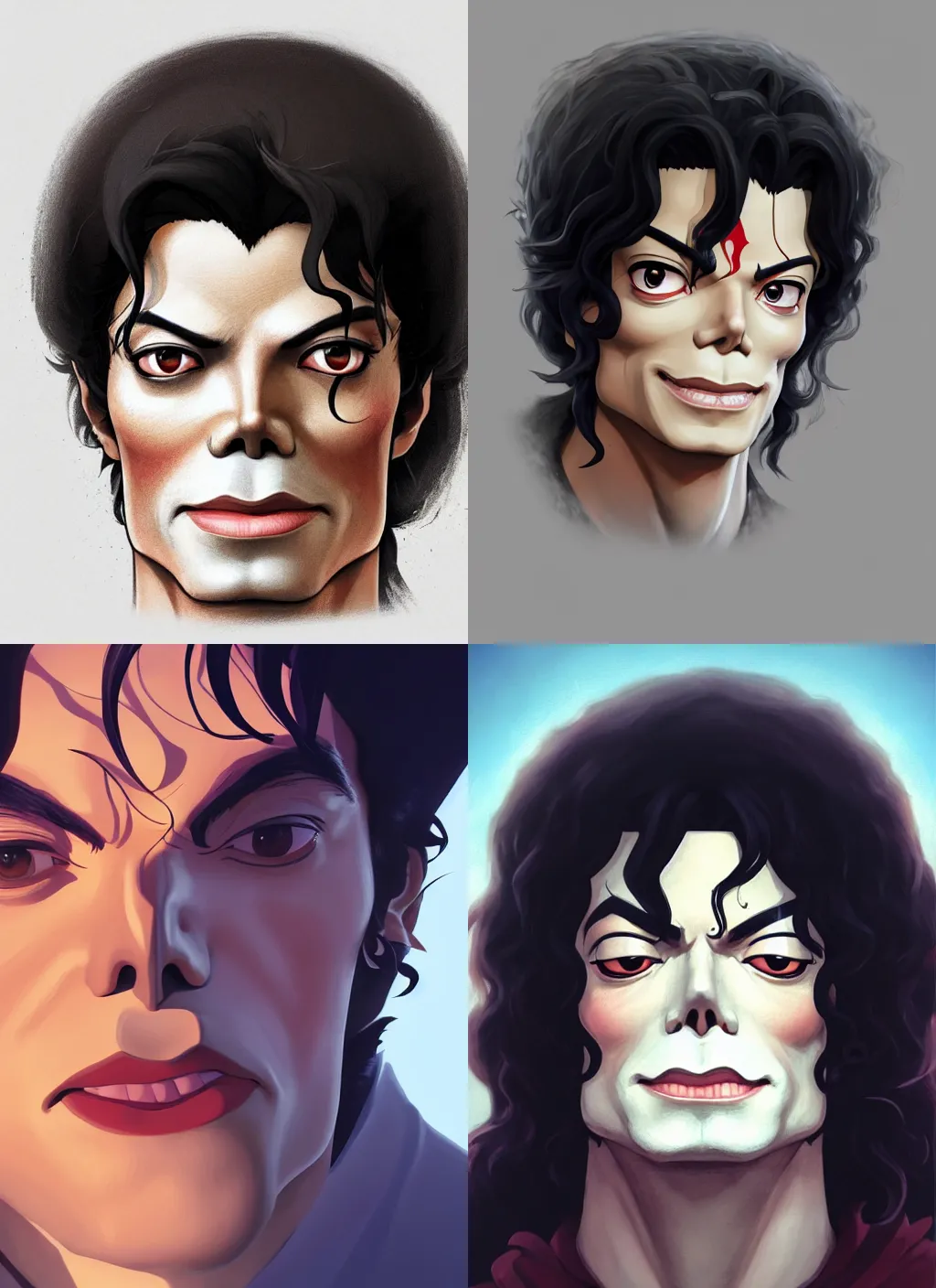 Image similar to centered!! macro head portrait of medieval king michael jackson, artstation, detailed cartoon, elegant, digital painting, concept art, smooth, sharp focus, illustration, ghibli, makoto shinkai, don bluth, fujita goro, jean giraud, akihiko yoshida, tom whalen 8 k