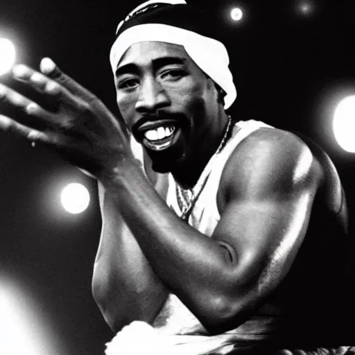 Prompt: a photo of 2 pac if he had white skin color and blew up the rap industry.