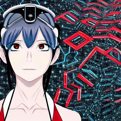 Image similar to anime portrait of emma wattson undergoing cybernetic mind ascension