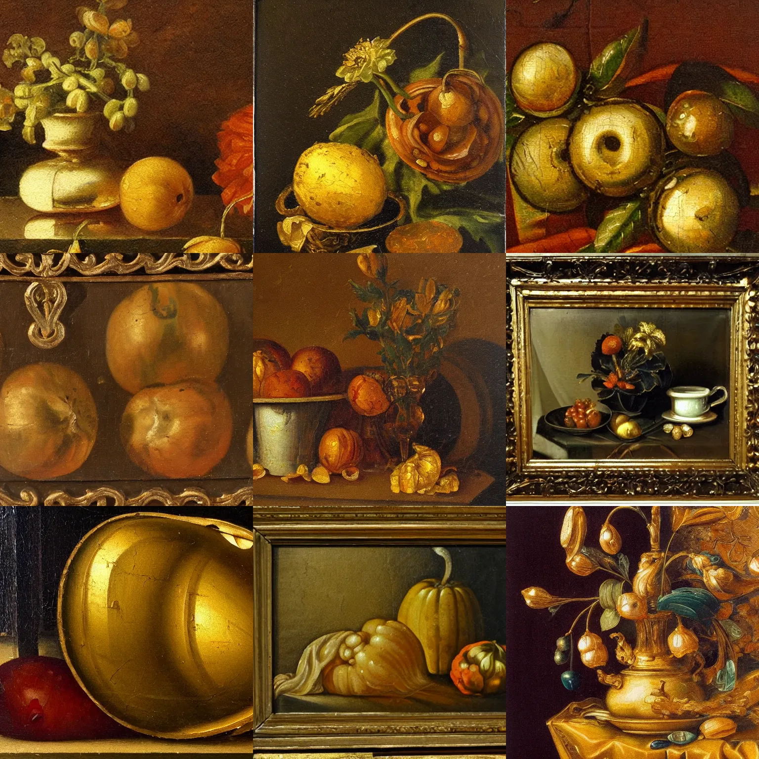 Prompt: insanely fine detail, still life classical academical oil paintintg, a fragment with a close - up gold sycee. flemish baroque, dutch, netherlands.