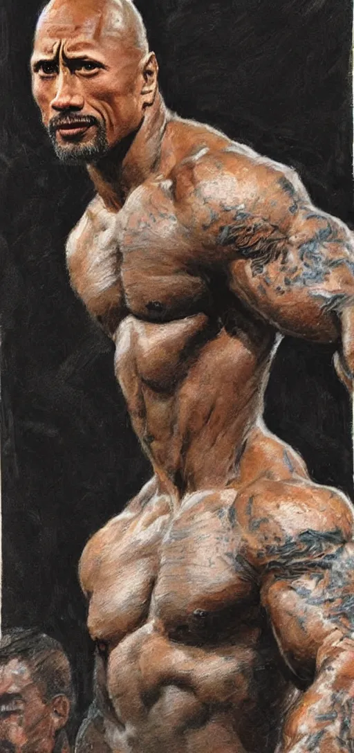 Image similar to dwayne johnson by steve huston