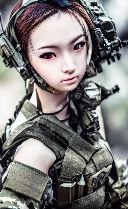 Prompt: portrait photo, highly detailed, high resolution, cosplay photo, stunning, girls frontline style, bokeh soft, 100mm, trending on instagram, by professional photographer, realistic human anatomy, real human faces, realistic military carrier, soldier clothing, modern warfare, realistic weapon, shot with a canon, low saturation