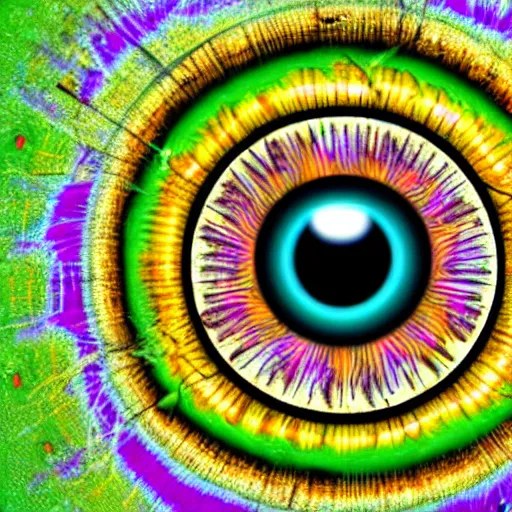 Prompt: a psychedelic eyeball witnessing the birth of time