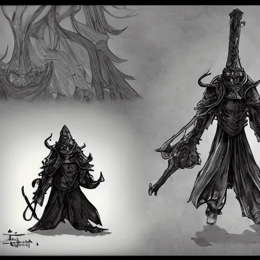 Image similar to squidward as a dark souls boss by tooth wu