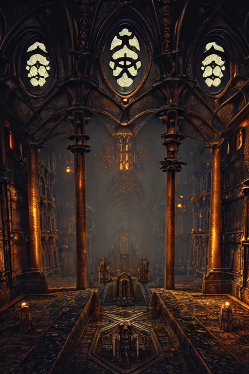 Image similar to steam necropolis, memento mori, gothic, neo - gothic, art nouveau, hyperdetailed copper patina medieval icon, stefan morrell, philippe druillet, ralph mcquarrie, concept art, steampunk, unreal engine, detailed intricate environment, octane render, moody atmospheric, volumetric lighting, photorealism