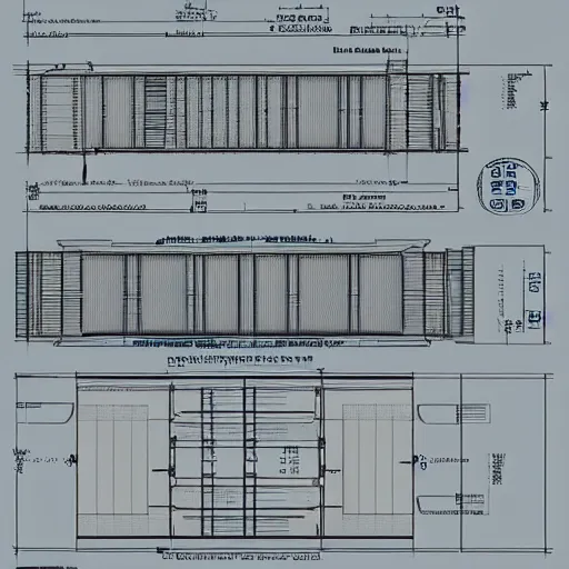 Prompt: high quality construction blueprints for the spaceship Orville.