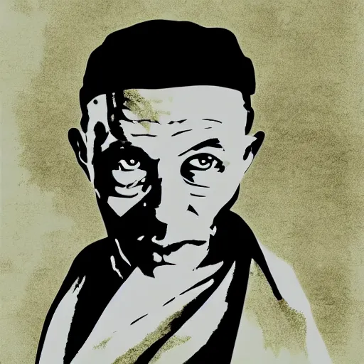 Prompt: ghandi by gta artwork