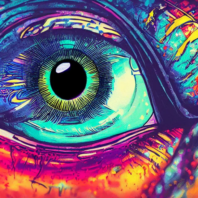 Prompt: macro shot of the iris eye, eye of horus, centered eye, symmetry, illuminati eye, colorful, sharp and focus, ultra detailed, beautifully lit, in the art style of dan mumford and marc simonetti