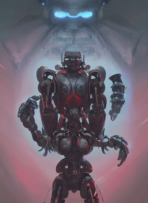 Image similar to anthropomorphic raven bodybuilder cyborg robot fighter portrait, horror, game design fanart by concept artist gervasio canda, behance hd by jesper ejsing, by rhads, h. r. giger, makoto shinkai and lois van baarle, ilya kuvshinov