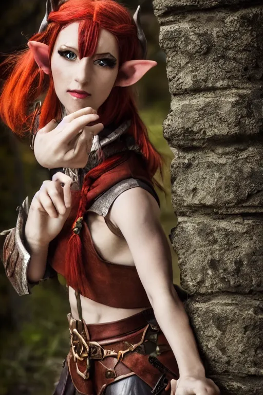 Image similar to a female DND elf, high resolution film still, 8k, HDR colors, cosplay, studio lighting