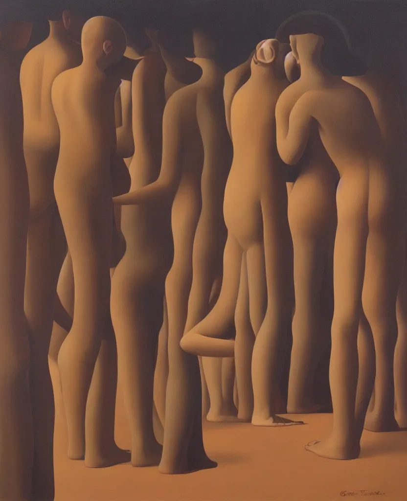 Image similar to oil painting by george tooker