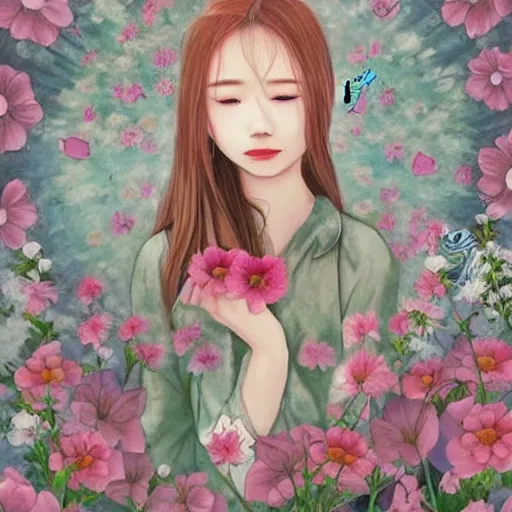 Image similar to flowers, art, girl, clothing, tears, chinese, mao jun