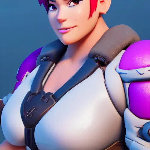 Image similar to a wholesome animation key shot of zarya from overwatch, close up, studio ghibli, pixar and disney animation, sharp, rendered in unreal engine 5, clear sky, anime key art by greg rutkowski, bloom, dramatic lighting