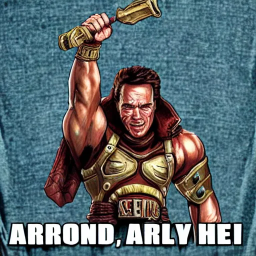 Prompt: Schwarzenegger as a League of Legends Hero