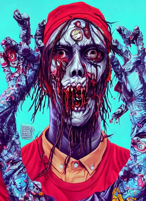 Image similar to zombie dreads full body hiphop streetwear drip, tristan eaton, victo ngai, artgerm, rhads, ross draws