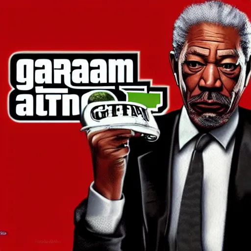 Prompt: !dream Gangster Morgan Freeman in GTA V Cover art